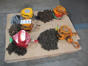 LOT (5) ASST'D CHAIN HOISTS (T-10) LOADING & HANDLING FEE $25-648