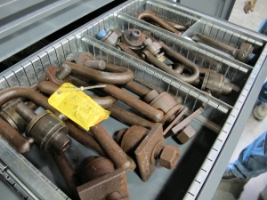 STRONG HOLD 2-DOOR STORAGE CABINET W/ CONTENTS (T-10) LOADING & HANDLING FEE $50-656