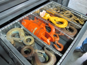 STRONG HOLD 2-DOOR STORAGE CABINET W/ CONTENTS (T-10) LOADING & HANDLING FEE $50-656