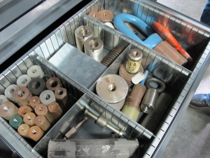 STRONG HOLD 2-DOOR STORAGE CABINET W/ CONTENTS (T-10) LOADING & HANDLING FEE $50-656