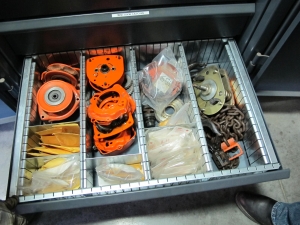 STRONG HOLD 2-DOOR STORAGE CABINET W/ CONTENTS (T-10) LOADING & HANDLING FEE $50-658