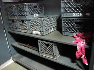 STRONG HOLD 2-DOOR STORAGE CABINET W/ CONTENTS (T-10) LOADING & HANDLING FEE $50-660