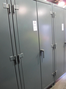 STRONG HOLD 2-DOOR STORAGE CABINET W/ CONTENTS (T-10) LOADING & HANDLING FEE $50-661