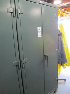 STRONG HOLD 2-DOOR STORAGE CABINET W/ CONTENTS (T-10) LOADING & HANDLING FEE $50-662