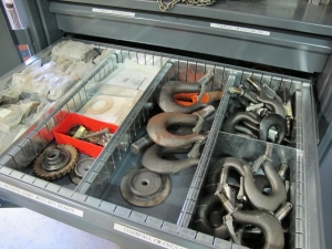 STRONG HOLD 2-DOOR STORAGE CABINET W/ CONTENTS (T-10) LOADING & HANDLING FEE $50-663