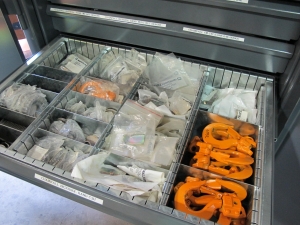 STRONG HOLD 2-DOOR STORAGE CABINET W/ CONTENTS (T-10) LOADING & HANDLING FEE $50-663