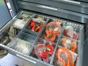 STRONG HOLD 2-DOOR STORAGE CABINET W/ CONTENTS (T-10) LOADING & HANDLING FEE $50-663