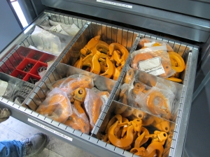 STRONG HOLD 2-DOOR STORAGE CABINET W/ CONTENTS (T-10) LOADING & HANDLING FEE $50-663