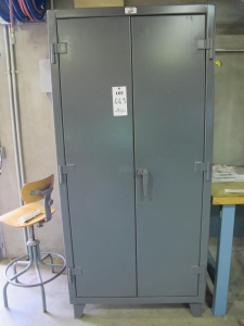 STRONG HOLD 2-DOOR STORAGE CABINET W/ CONTENTS (T-10) LOADING & HANDLING FEE $50-663