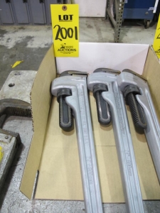 LOT (3) 24" RIDGE PIPE WRENCHES (G-49) LOADING & HANDLING FEE $10-2001