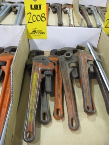 LOT (8) 12" RIDGID PIPE WRENCHES (G-49) LOADING & HANDLING FEE $10-2008