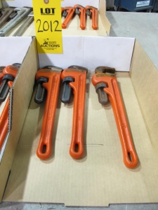 LOT (3) 12" RIDGE PIPE WRENCHES (G-49) LOADING & HANDLING FEE $10-2012