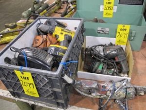 LOT MISC DRILLS, POWER TOOLS & BATTERY CHARGERS (G-49) LOADING & HANDLING FEE $10-2079