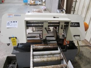 WILTON HORIZONTAL BANDSAW MODEL 7060 1"X156" BLADE W/ 20"X10' INLET AND OUTLET ROLLER CONVEYORS, S/N 0704020 (G-49) LOADING & HANDLING FEE $300-2111