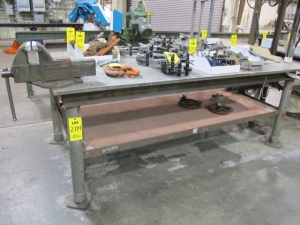 48"X96"X1" WELDING TABLE W/ RIDGID VISE (G-49) LOADING & HANDLING FEE $100-2114