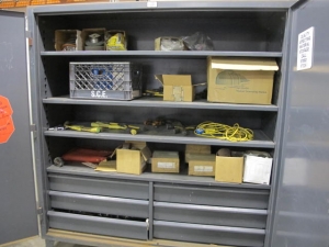 STRONG HOLD 2-DOOR CABINET W/ CONTENTS (G-49) LOADING & HANDLING FEE $50-2136