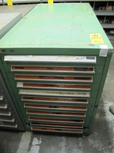 STANLEY VIDMAR 11-DRAWER INDUSTRIAL PARTS CABINET W/ PLUMBING FITTINGS (G-49) LOADING & HANDLING FEE $50-2147
