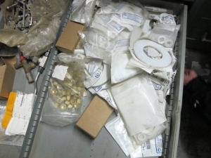 LYON 9-DRAWER INDUSTRIAL PARTS CABINET W/ BRASS FITTINGS (G-49) LOADING & HANDLING FEE $50-2148