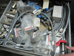 LYON 9-DRAWER INDUSTRIAL PARTS CABINET W/ BRASS FITTINGS (G-49) LOADING & HANDLING FEE $50-2148