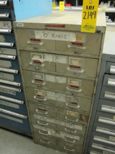 16-DRAWER INDUSTRIAL PARTS CABINET W/ O-RINGS (G-49) LOADING & HANDLING FEE $50-2149