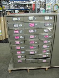 LOT ROOM W/ BOLTS, DRILLS, COUPLINGS, FLANGES, THREADED ROD & RELATED ITEMS (CONTENTS ONLY, NO SHELVING) (G-49) (TO BE PURCHASED ONLY BY AN INSURED BUYER, TO BE LOADED BY HAND. NO FORKLIFT USE ALLOWED.)-2158