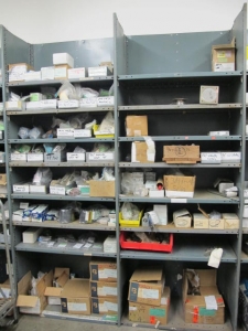 LOT ROOM W/ BOLTS, DRILLS, COUPLINGS, FLANGES, THREADED ROD & RELATED ITEMS (CONTENTS ONLY, NO SHELVING) (G-49) (TO BE PURCHASED ONLY BY AN INSURED BUYER, TO BE LOADED BY HAND. NO FORKLIFT USE ALLOWED.)-2158