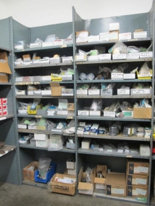 LOT ROOM W/ BOLTS, DRILLS, COUPLINGS, FLANGES, THREADED ROD & RELATED ITEMS (CONTENTS ONLY, NO SHELVING) (G-49) (TO BE PURCHASED ONLY BY AN INSURED BUYER, TO BE LOADED BY HAND. NO FORKLIFT USE ALLOWED.)-2158