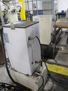 2003 SNK IKEGAI TABLE TYPE HORIZONTAL BORING MILL, NB 130P E3.5, 5.118" SPINDLE DIAMETER, TRAVELS: X-137", Y-98", Z-63", W-27.5", TABLE SIZE: 70.86" X 63", ROTARY TABLE CAPACITY: 22.045 LBS, 2,500 RPM SPINDLE SPEED, CAT 50 TAPER SPINDLE, COOLANT THRU SPINDLE, RIGID TAPPING, 35 HP, 60 ATC, COOL POWER, FANUC 16iMB CNC CONTROL, 5 AXIS SIMULTANEOUS CONTROL, STEEL WAY COVERS, CHIP CONVEYOR, S/N NB4002 (G-49) LOADING & HANDLING FEE $17,500-2188