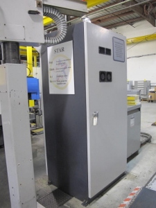 2003 SNK IKEGAI TABLE TYPE HORIZONTAL BORING MILL, NB 130P E3.5, 5.118" SPINDLE DIAMETER, TRAVELS: X-137", Y-98", Z-63", W-27.5", TABLE SIZE: 70.86" X 63", ROTARY TABLE CAPACITY: 22.045 LBS, 2,500 RPM SPINDLE SPEED, CAT 50 TAPER SPINDLE, COOLANT THRU SPINDLE, RIGID TAPPING, 35 HP, 60 ATC, COOL POWER, FANUC 16iMB CNC CONTROL, 5 AXIS SIMULTANEOUS CONTROL, STEEL WAY COVERS, CHIP CONVEYOR, S/N NB4002 (G-49) LOADING & HANDLING FEE $17,500-2188