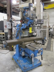 BRIDGEPORT SERIES II SPECIAL VERTICAL MILL W/ 11"X58" TABLE W/ POWER FEED, MITUTOYO XY AXIS DRO, S/N 5604S (G-49) LOADING & HANDLING FEE $250-2191