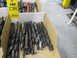LOT (7) BOXES MISC STRAIGHT & TAPERED SHANK DRILL BITS (G-49) LOADING & HANDLING FEE $10-2244