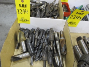 LOT (7) BOXES MISC STRAIGHT & TAPERED SHANK DRILL BITS (G-49) LOADING & HANDLING FEE $10-2244