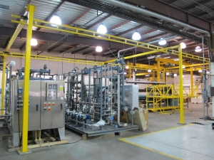 CV-TRANSTATION MANUFACTURING 25'X50' FREE STANDING FLOOR MOUNTED UNDERSLUNG BRIDGE CRANE SYSTEM W/ KONECRANES 1/4-TON ELECTRIC CHAIN HOIST & 2-WAY PENDANT CONTROL (G49) LOADING & HANDLING FEE $4,000-2355B