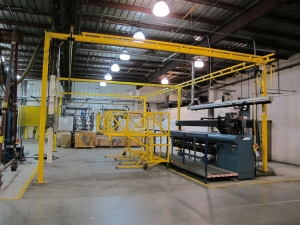 CV-TRANSTATION MANUFACTURING 25'X50' FREE STANDING FLOOR MOUNTED UNDERSLUNG BRIDGE CRANE SYSTEM W/ KONECRANES 1/4-TON ELECTRIC CHAIN HOIST & 2-WAY PENDANT CONTROL (G49) LOADING & HANDLING FEE $4,000-2355B