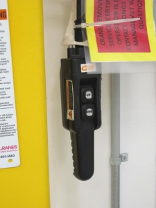 CRANEVEYOR CORP FREESTANDING OVERHEAD UNDERSLUNG BRIDGE CRANE 23'W 23'L 8' UNDER THE HOOK W/ 1/4-TON ELECTRIC CHAIN HOIST W/ PENDANT CONTROL (G-49) LOADING & HANDLING FEE $4,000-2369