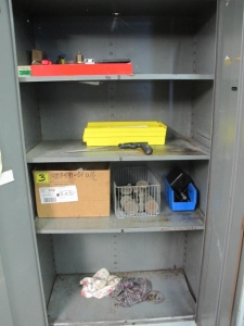 2-DOOR METAL CABINET W/ CONTENTS (G-40) LOADING & HANDLING FEE $25-2409