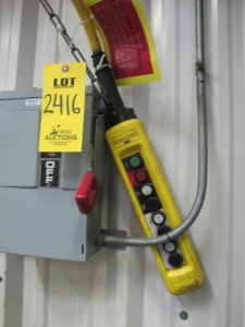 ACCO 6-TON TOP RIDING BRIDGE CRANE W/ ELECTRIC PENDANT CONTROL (G-40) LOADING & HANDLING FEE $2,500-2416