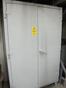 2-DOOR METAL CABINET W/ CALD WELDING MATERIALS AND MOLDS (G-20) LOADING & HANDLING FEE $50-2467