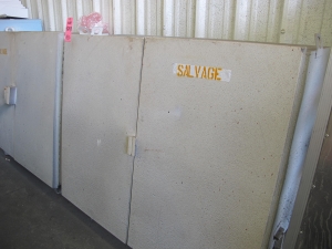 LOT (2) 2-DOOR HEAVY DUTY CABINETS W/ PAINT SUPPLIES (G-44) LOADING & HANDLING FEE $100-4243