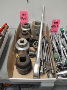 LOT MISC SOCKETS 1"-2" & SOCKET WRENCHES (G-30) LOADING & HANDLING FEE $10-4350