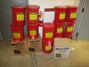 LOT (15) JUSTRITE OILY WASTE CANS (G-30) LOADING & HANDLING FEE $10-4367