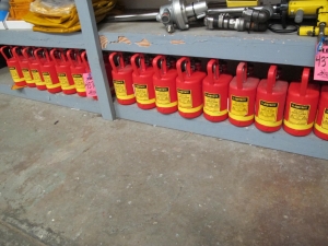 LOT (17) JUSTRITE OVAL STYLE SAFETY CANS (G-30) LOADING & HANDLING FEE $25-4376