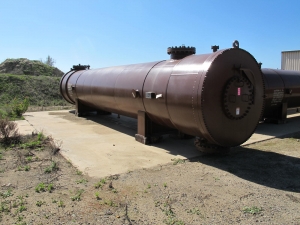 2010 THERMAL ENGINEERING INTERNATIONAL TURBINE PLANT COOLING WATER HEAT EXCHANGER, DIMENSIONS: 79" O.D., OVERALL LENGTH: 494", SHELL WEIGHT: 64,215 LBS, TUBE TYPE: TITANIUM SB338 GRADE 2, TUBESHEET-STATIONARY SA-516-70 W/ TITANIUM CLAD, IMPINGEMENT PROTECTION S/S, S/N T1073504 (FOR COMPLETE DETAILS, SEE SPEC SHEET OR CALL) (G-22) LOADING & HANDLING FEE $15,000-4402