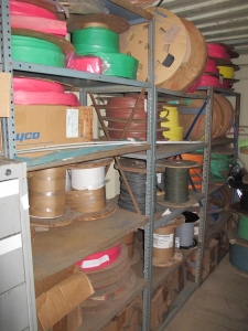 CONTENTS OF 8'X8'X20'STORAGE CONTAINER: "ELECTRICIANS DREAM III" LARGE QUANTITY OF: 9- DRAW CABINET W/LUGS, STUDS, BLANKS, BUTTS & PAR, PLUS SO MUCH MORE. (G-20/#6) (TO BE PURCHASED ONLY BY AN INSURED BUYER, TO BE LOADED BY HAND. NO FORKLIFT USE ALLOWED.)-4409