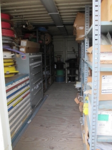 CONTENTS OF 8'X8'X20'STORAGE CONTAINER: "ELECTRICIANS DREAM III" LARGE QUANTITY OF: 9- DRAW CABINET W/LUGS, STUDS, BLANKS, BUTTS & PAR, PLUS SO MUCH MORE. (G-20/#6) (TO BE PURCHASED ONLY BY AN INSURED BUYER, TO BE LOADED BY HAND. NO FORKLIFT USE ALLOWED.)-4409