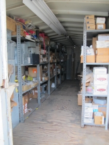 8'X8'X20' STORAGE CONTAINER WITH CONTENTS: "ELECTRICIANS DREAM III" LARGE QUANTITY OF: CONDUIT, HANGERS, ADAPTERS, POWER STRUT, HOFFMAN ELECTRICAL ENCLOSURES, COUPLINGS, FLEXIBLE CONDUIT CONNECTORS, FLEX HANGERS, APPLETON ELECTRICAL BOXES, FITTINGS, PLUS SO MUCH MORE. (G-20/#7) LOADING & HANDLING FEE $400-4411