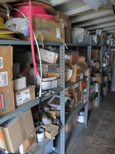 8'X8'X20' STORAGE CONTAINER WITH CONTENTS: "ELECTRICIANS DREAM III" LARGE QUANTITY OF: CONDUIT, HANGERS, ADAPTERS, POWER STRUT, HOFFMAN ELECTRICAL ENCLOSURES, COUPLINGS, FLEXIBLE CONDUIT CONNECTORS, FLEX HANGERS, APPLETON ELECTRICAL BOXES, FITTINGS, PLUS SO MUCH MORE. (G-20/#7) LOADING & HANDLING FEE $400-4411