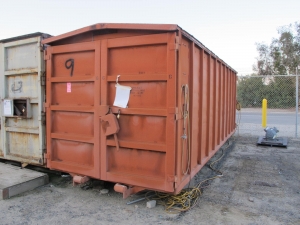 8'X8'X20' STORAGE CONTAINER WITH CONTENTS: LARGE QUANTITY OF ELECTRICAL AND SUPPORT EQUIPMENT, HILTI ANCHORS, UNISTRUT, CLAMPS, GROUND WIRE, ELECTRICAL CABINETS, CONNECTORS & BIG DEAL MDL. 0 STENCIL MACHINE (G-20/#9) LOADING & HANDLING FEE $400-4412